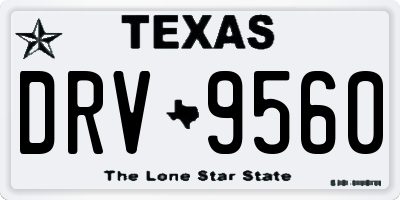 TX license plate DRV9560