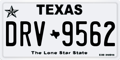 TX license plate DRV9562