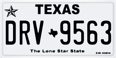 TX license plate DRV9563