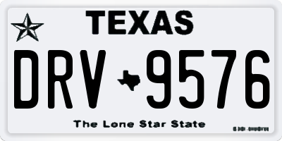 TX license plate DRV9576