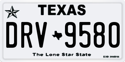 TX license plate DRV9580