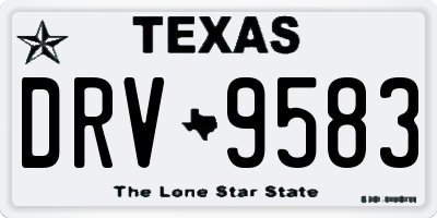 TX license plate DRV9583