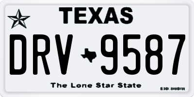 TX license plate DRV9587