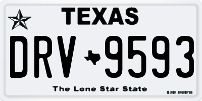 TX license plate DRV9593