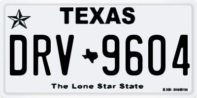 TX license plate DRV9604
