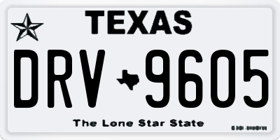 TX license plate DRV9605