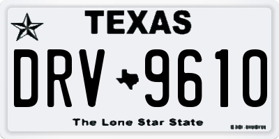 TX license plate DRV9610