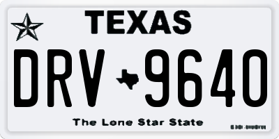 TX license plate DRV9640