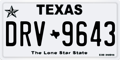TX license plate DRV9643