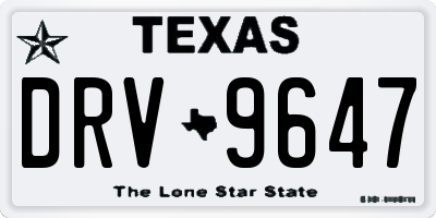 TX license plate DRV9647
