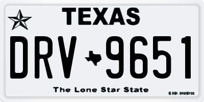 TX license plate DRV9651