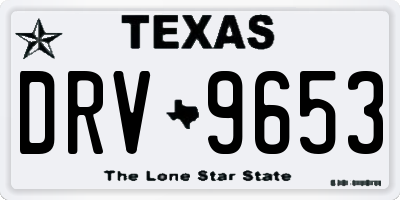 TX license plate DRV9653