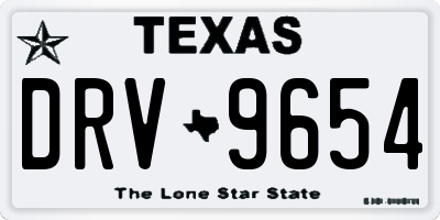 TX license plate DRV9654