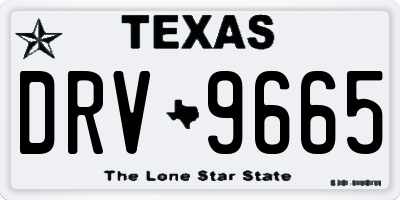 TX license plate DRV9665