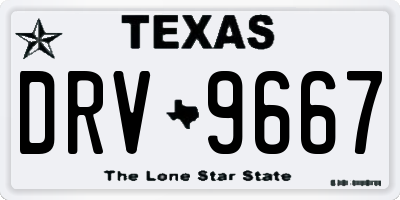 TX license plate DRV9667