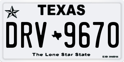 TX license plate DRV9670