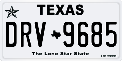 TX license plate DRV9685