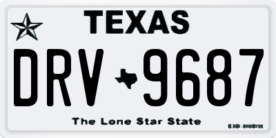 TX license plate DRV9687