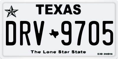 TX license plate DRV9705