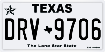 TX license plate DRV9706