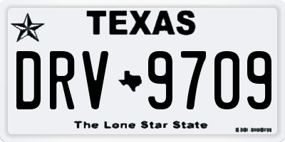 TX license plate DRV9709
