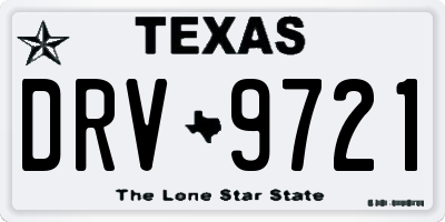 TX license plate DRV9721
