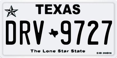 TX license plate DRV9727