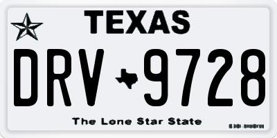 TX license plate DRV9728