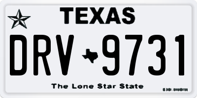 TX license plate DRV9731