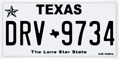 TX license plate DRV9734