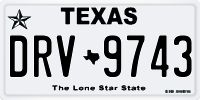 TX license plate DRV9743