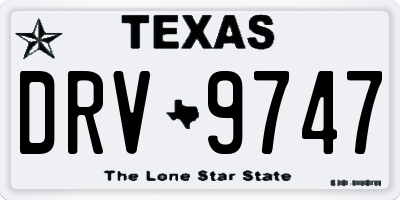 TX license plate DRV9747