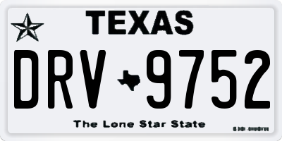 TX license plate DRV9752