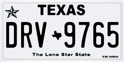 TX license plate DRV9765