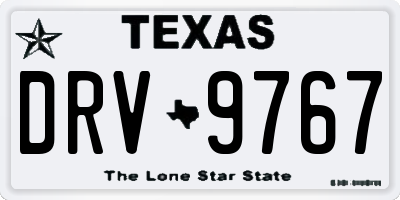 TX license plate DRV9767