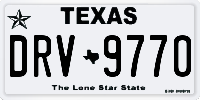 TX license plate DRV9770