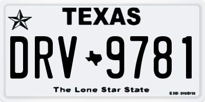 TX license plate DRV9781