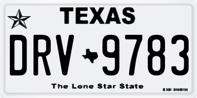 TX license plate DRV9783