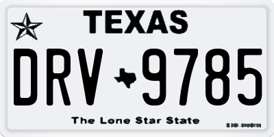 TX license plate DRV9785