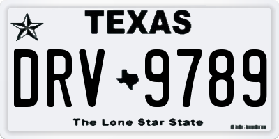 TX license plate DRV9789