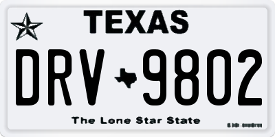 TX license plate DRV9802