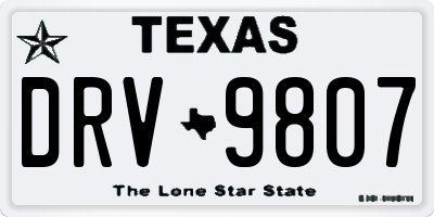 TX license plate DRV9807
