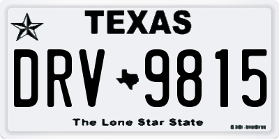 TX license plate DRV9815