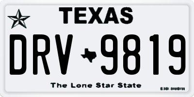TX license plate DRV9819