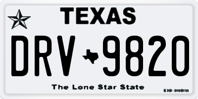 TX license plate DRV9820