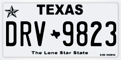 TX license plate DRV9823