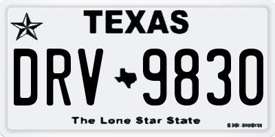 TX license plate DRV9830