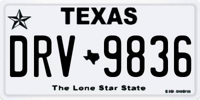 TX license plate DRV9836