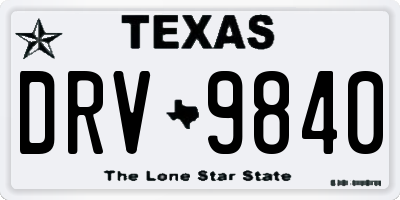TX license plate DRV9840