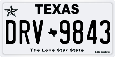 TX license plate DRV9843